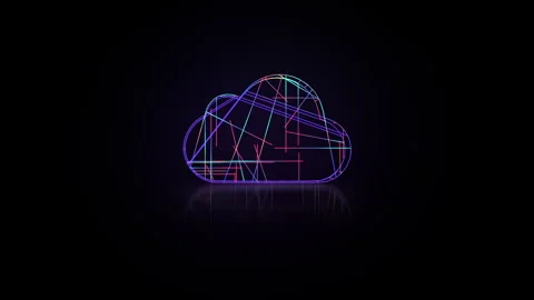 Abstract cloud computing and digital technology concept. Stock Footage 346065060