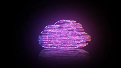 Abstract cloud computing and digital technology concept. Stock Footage 346065188