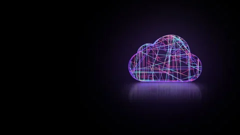 Abstract cloud computing and digital technology concept. Stock Footage 347067862