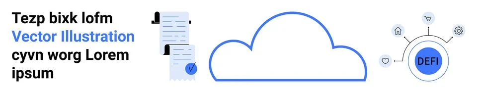 Abstract Cloud Computing and Document Management Graphic for Modern Busines.. 스톡 일러스트