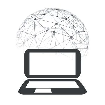 Abstract Cloud Computing and Global Network Connections Concept Design with.. Illustrazione stock