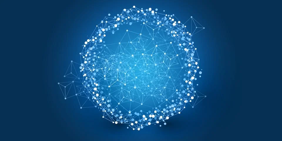 Abstract Cloud Computing and Global Network Connections Concept Design with.. Stock Illustration