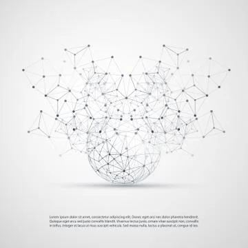 Abstract Cloud Computing and Network Connections Concept Design Stock Illustration