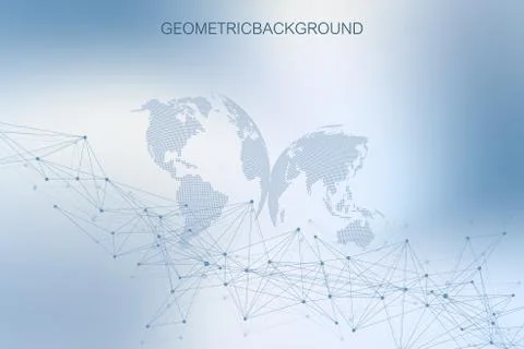 Abstract cloud computing background and networks concept with earth globes Illustrazione stock