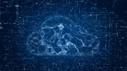 Abstract cloud computing background animation - blue Stock Footage 101339220