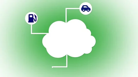 Abstract cloud computing concept with connected icons representing various .. Stock Footage 268285767