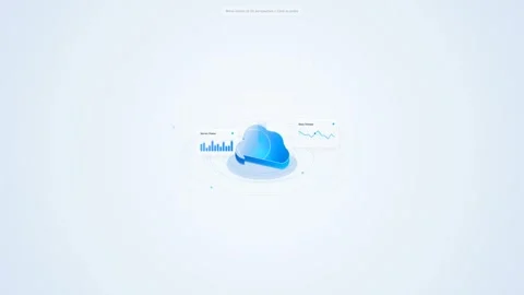 Abstract cloud computing concept with data management visualization on whit.. Stock Footage 341770780