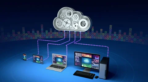 Abstract cloud computing concept Vidéo 34864750