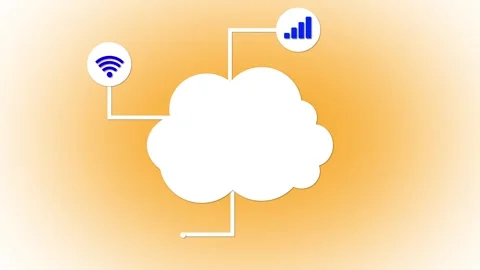Abstract cloud computing concept with icons for wireless internet data anal.. Stock Footage 268285668