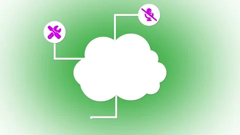 Abstract cloud computing concept with icons animated on a green gradient ba.. Stock Footage 268285836