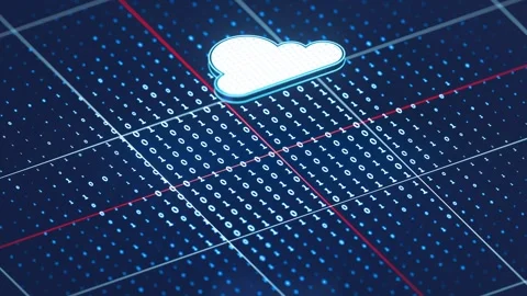 Abstract cloud computing data technology animation with binary code digital.. Stock Footage 332336855