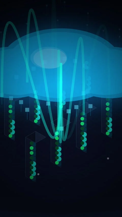 Abstract Cloud Computing Data Transfer Visualization Stock Footage 346206796