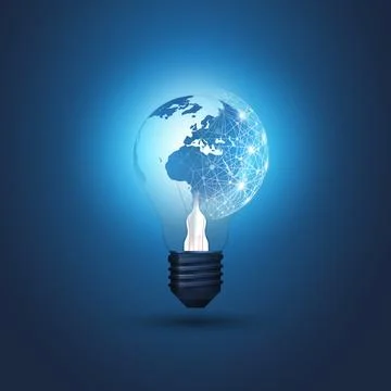 Abstract Cloud Computing, Electric and Global Network Connections Concept D.. Stock Illustration