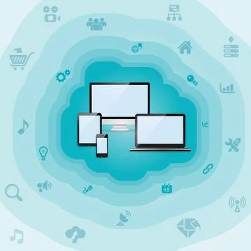 Abstract cloud computing Illustrazione stock