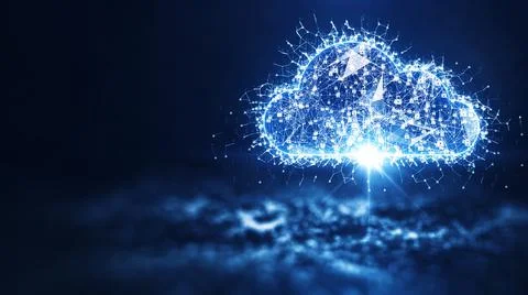 Abstract cloud computing structure. The data transfer and storage concept con Stock-Fotos