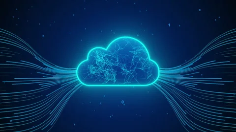 Abstract cloud connection and storage internet cyber technology Stock Footage 347859534