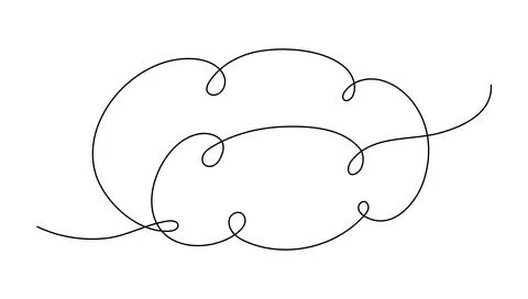 Abstract cloud continuous line art drawing. Cloudy weather concept. Minimal.. Illustrazione stock