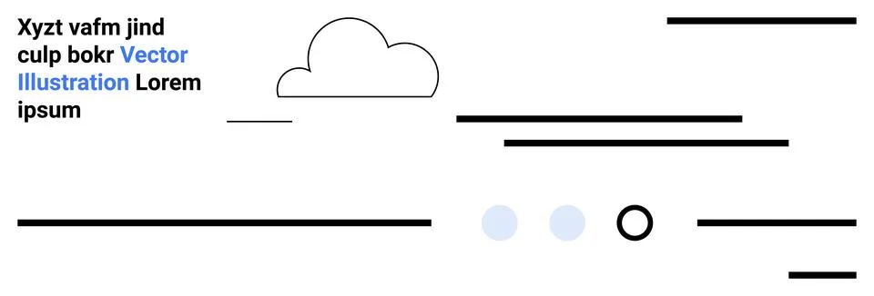 Abstract Cloud Design with Horizontal Lines and Text for Modern Web Graphics Stock Illustration