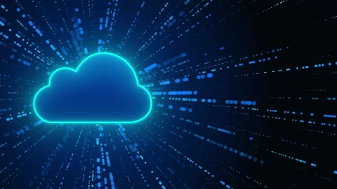 Abstract cloud digital online storage security futuristic background Stock Footage 347859582