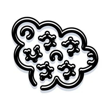Abstract cloud drawing with decorative elements pattern 库存插图