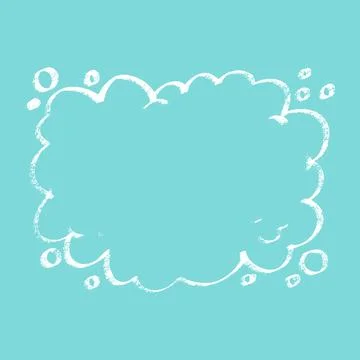 Abstract cloud drawn shape. Vector illustration white linear callout cloud .. Stock Illustration