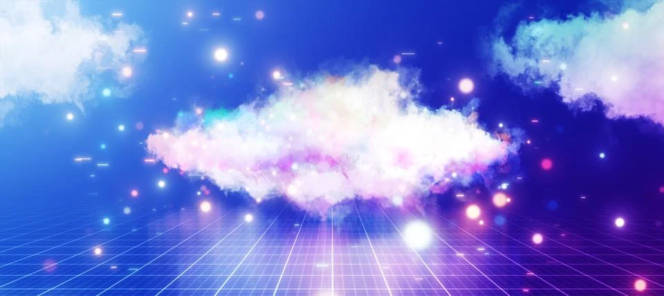 Abstract cloud effect background with shiny colorful bokeh. Creative graphi.. 스톡 사진