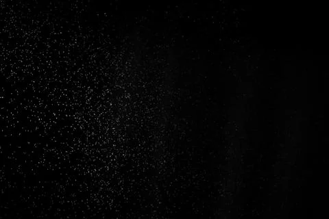Abstract cloud with falling drops isolated on black background. White clouds, Stock Photos