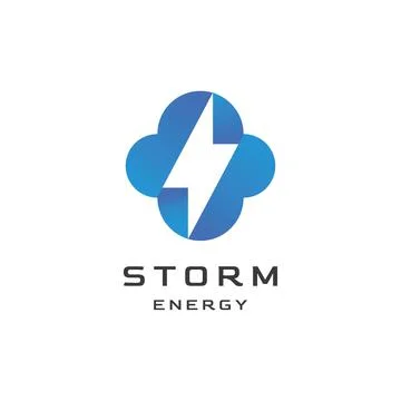 Abstract cloud with flash logo design Stock Illustration