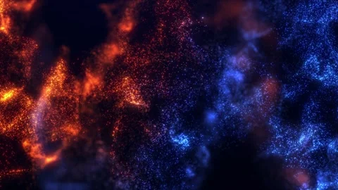 Abstract cloud of glowing dust particles and dots, particle flow Stock Footage 250263280