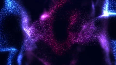 Abstract cloud of glowing dust particles and dots, particle stream Stock Footage 251802315