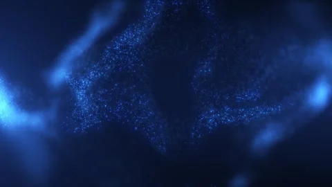 Abstract cloud of glowing dust particles and dots, particle flow Stock Footage 267090120