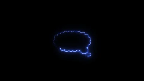 Abstract cloud icon neon line. Glowing Neon cloud Icon animation on a Black.. Stock Footage 310947921