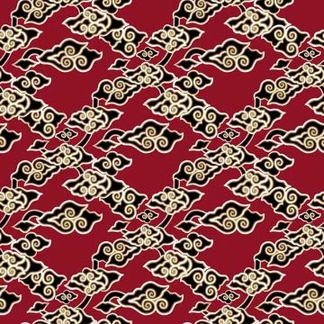 Abstract cloud indonesian batik pattern Stock Illustration