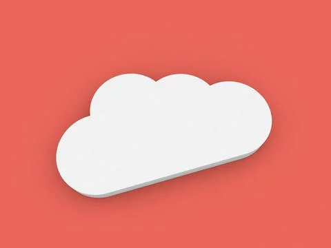 Abstract cloud internet symbol on red background. Stock Illustration