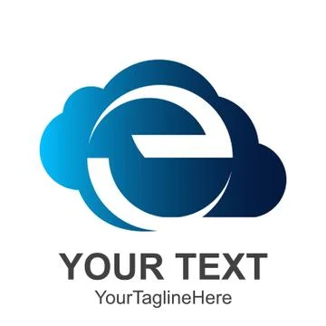 Abstract cloud Letter E logo design template elements. abstract letter E.Busi Stock Illustration