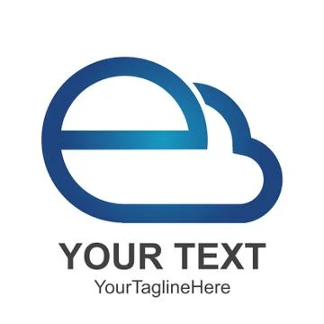 Abstract cloud Letter E logo design template elements. abstract letter E.Busi 스톡 일러스트
