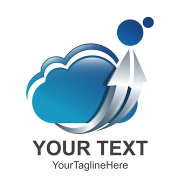 Abstract cloud Letter logo design template elements. 3d abstract logo. Busine 스톡 일러스트