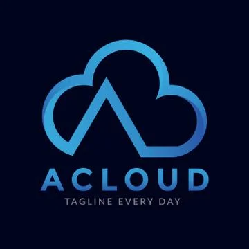 Abstract Cloud letter A logo design Stock Illustration