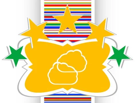 Abstract Cloud set sign web icon button Stock Illustration