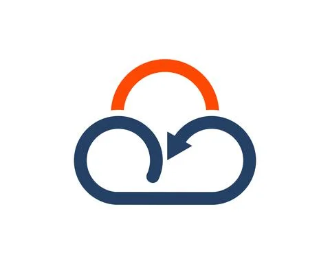 Abstract cloud shape with arrow symbol inside Stock Illustration