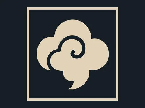 Abstract cloud shaped design in framed icon on dark background, concept of Stockillustratie