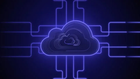 Abstract cloud storage digital technology background Stock Footage 347859509
