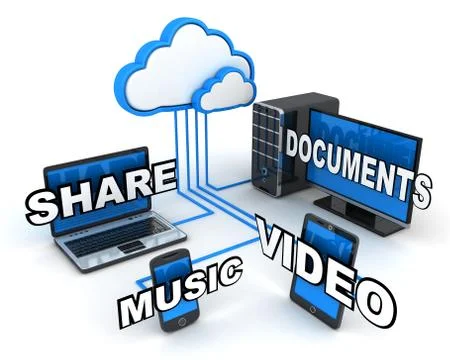 Abstract cloud storage (done in 3d) Stock Illustration