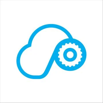 Abstract cloud storage technology logo vector digital network internet tech c Stock Illustration