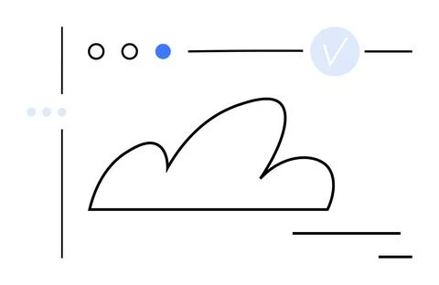 Abstract cloud with tech lines and dots. Ideal for technology, cloud computin 스톡 일러스트