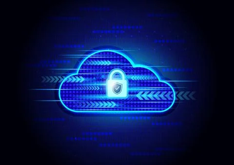 Abstract cloud technology and cyber security background concept. 스톡 일러스트
