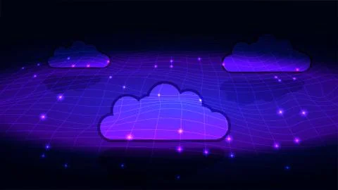 Abstract cloud technology background in internet network. EPS 10 Illustrazione stock