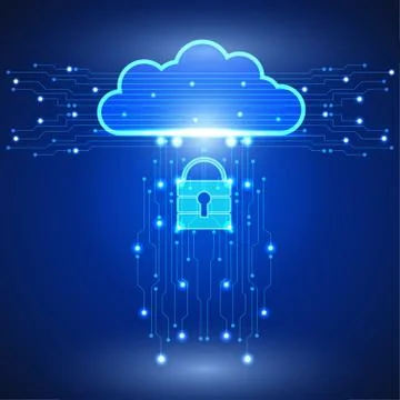 Abstract cloud technology background in internet network. Science, futuristic Stock Illustration