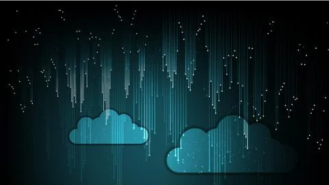 Abstract cloud technology background in internet network. Stock Photos