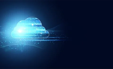 Abstract cloud technology with big data and interface concept Connection by c Stock Illustration